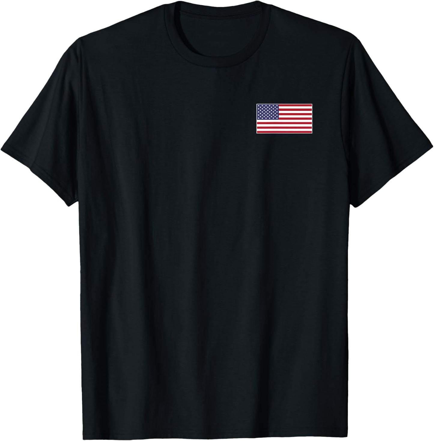 USA Flag Chest Patch Star Spangled Banner American Flag T-Shirt - T-Shirt | Black