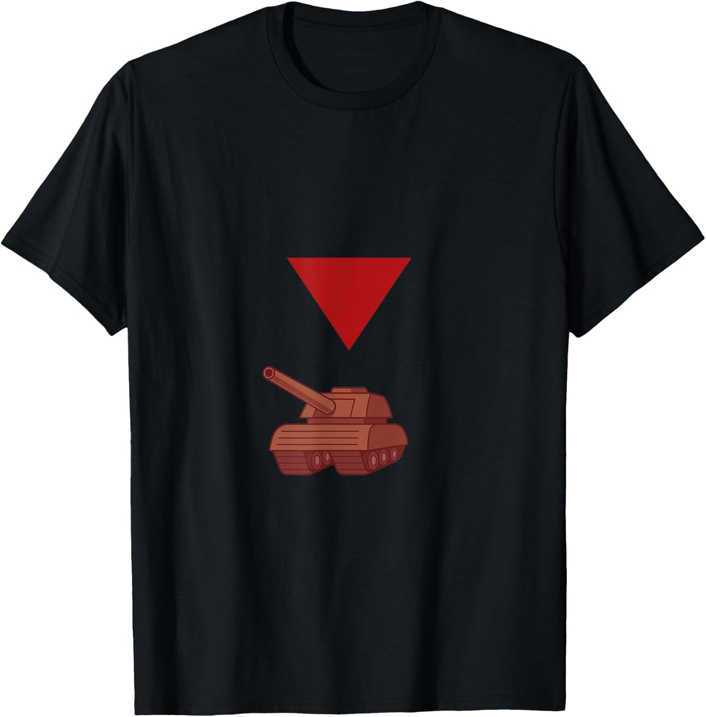 Red Triangle and Curb T-Shirt - T-Shirt | Black