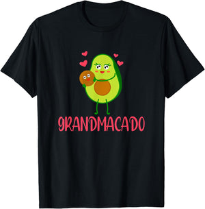 Grandmacado Grandma Avocado Vegan Pregnancy Announcement T-Shirt - T-Shirt | Black