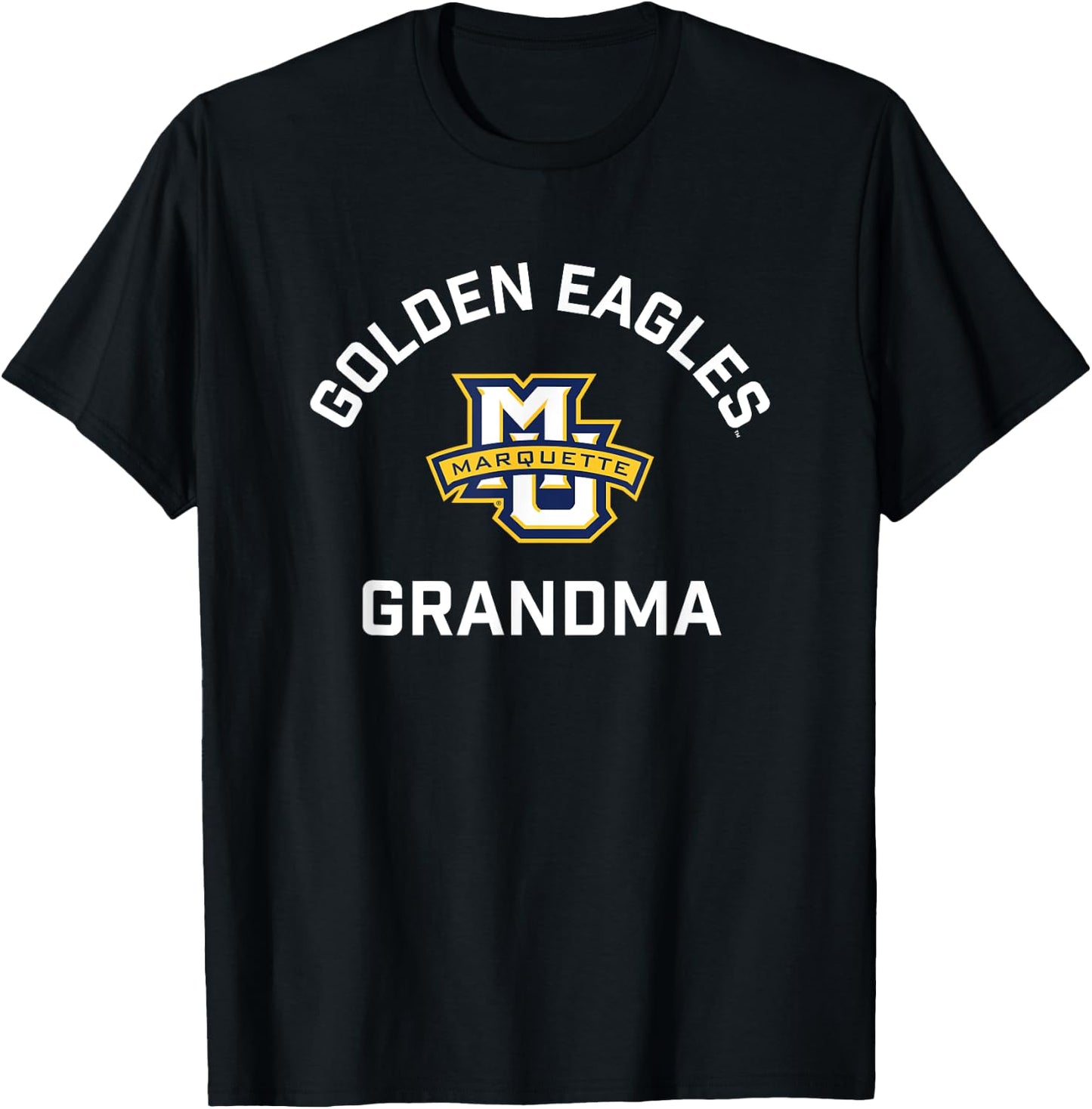 Marquette University Golden Eagles Arched Grandma T-Shirt - T-Shirt | Black