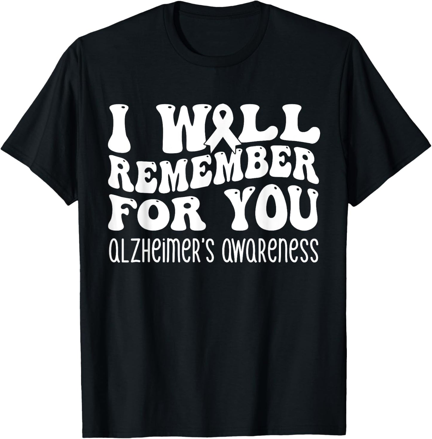 I Will Remember For You Alzheimer's Awareness Purple T-Shirt - T-Shirt | Black