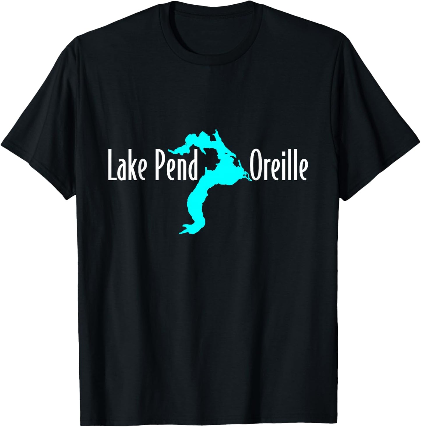Minimalist Lake Pend Oreille - Idaho T-Shirt - T-Shirt | Black