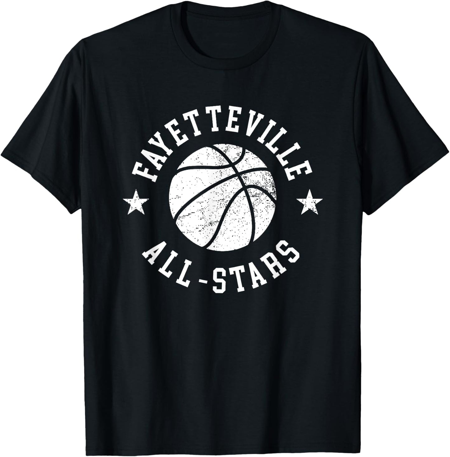Fayetteville Vintage All-Stars Retro 80s Basketball T-Shirt - T-Shirt | Black