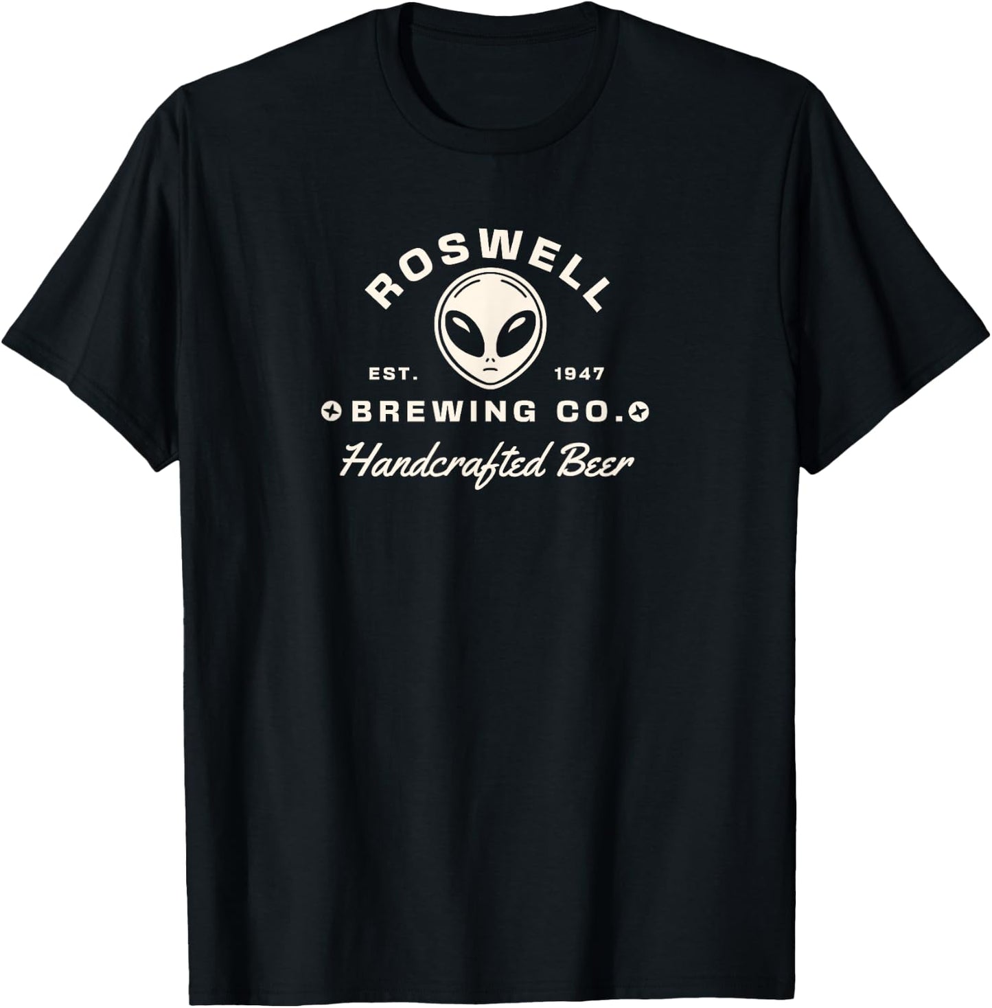 Funny Alien Brewery Roswell 1947 Retro Design Gift T-Shirt - T-Shirt | Black
