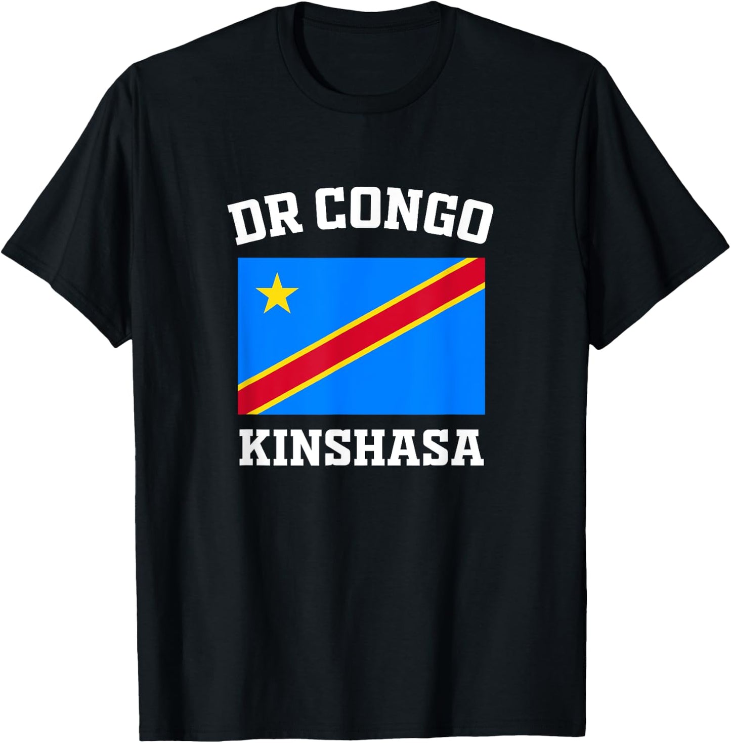 DR Congo Flag Kinshasa Vacation Africa Souvenirs Gifts T-Shirt - T-Shirt | Black