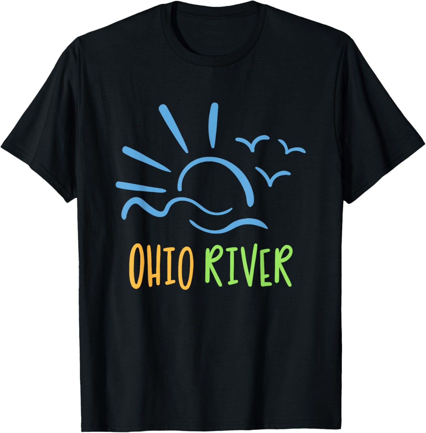 Ohio River fish, boat, relax on the river T-Shirt - T-Shirt | Black