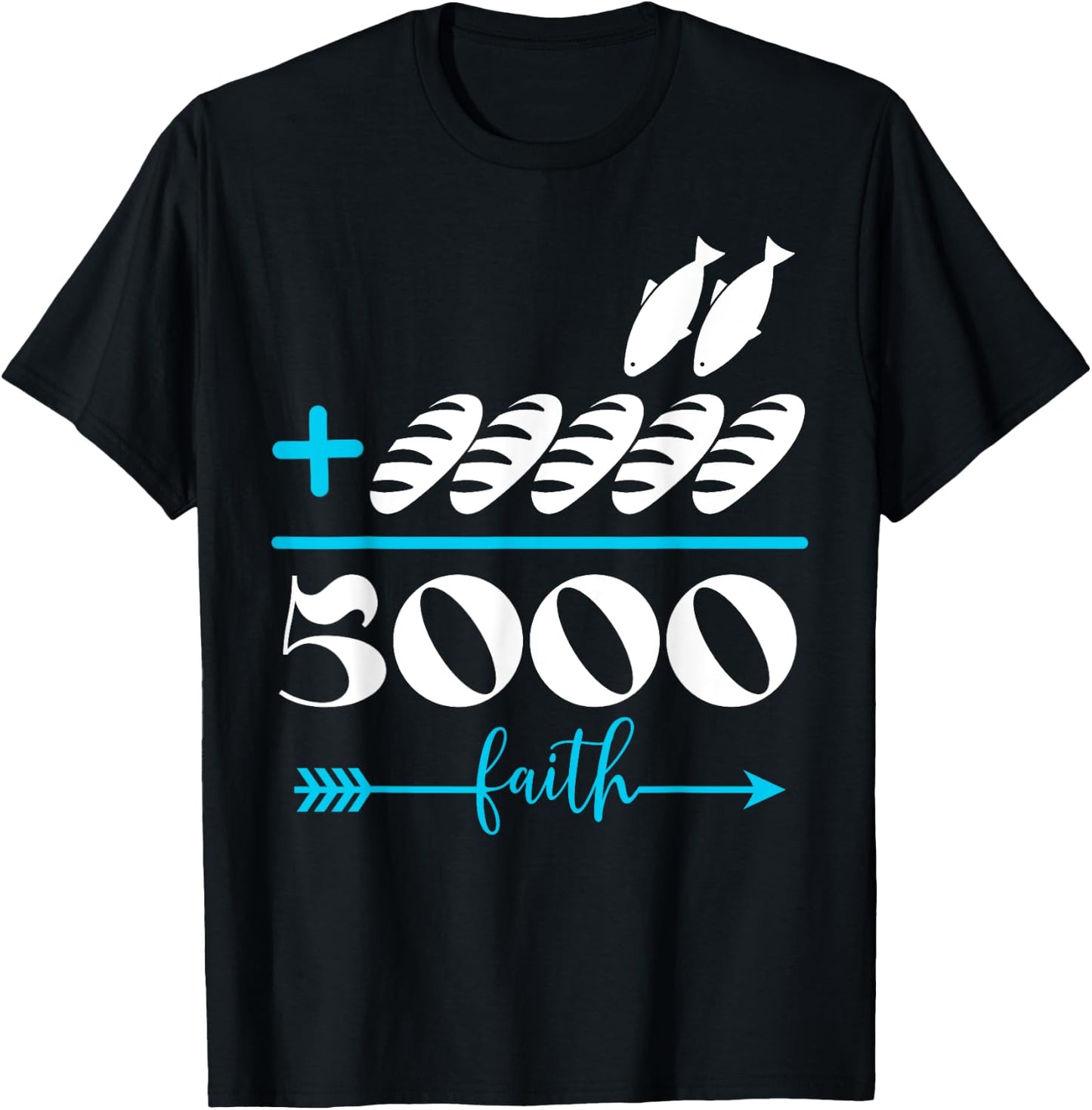 2 Fishes 5 Breads 5000 Chosen Jesus Against The Current T-Shirt - T-Shirt | Black
