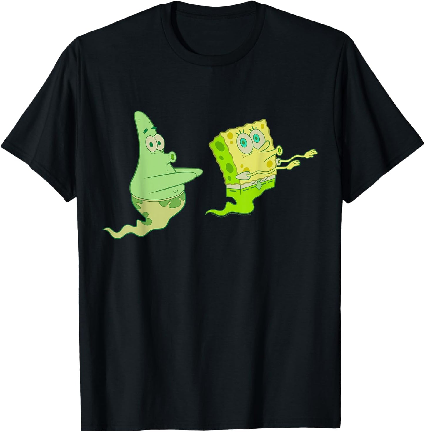 SpongeBob SquarePants Halloween Patrick Star Green Ghost T-Shirt - T-Shirt | Black