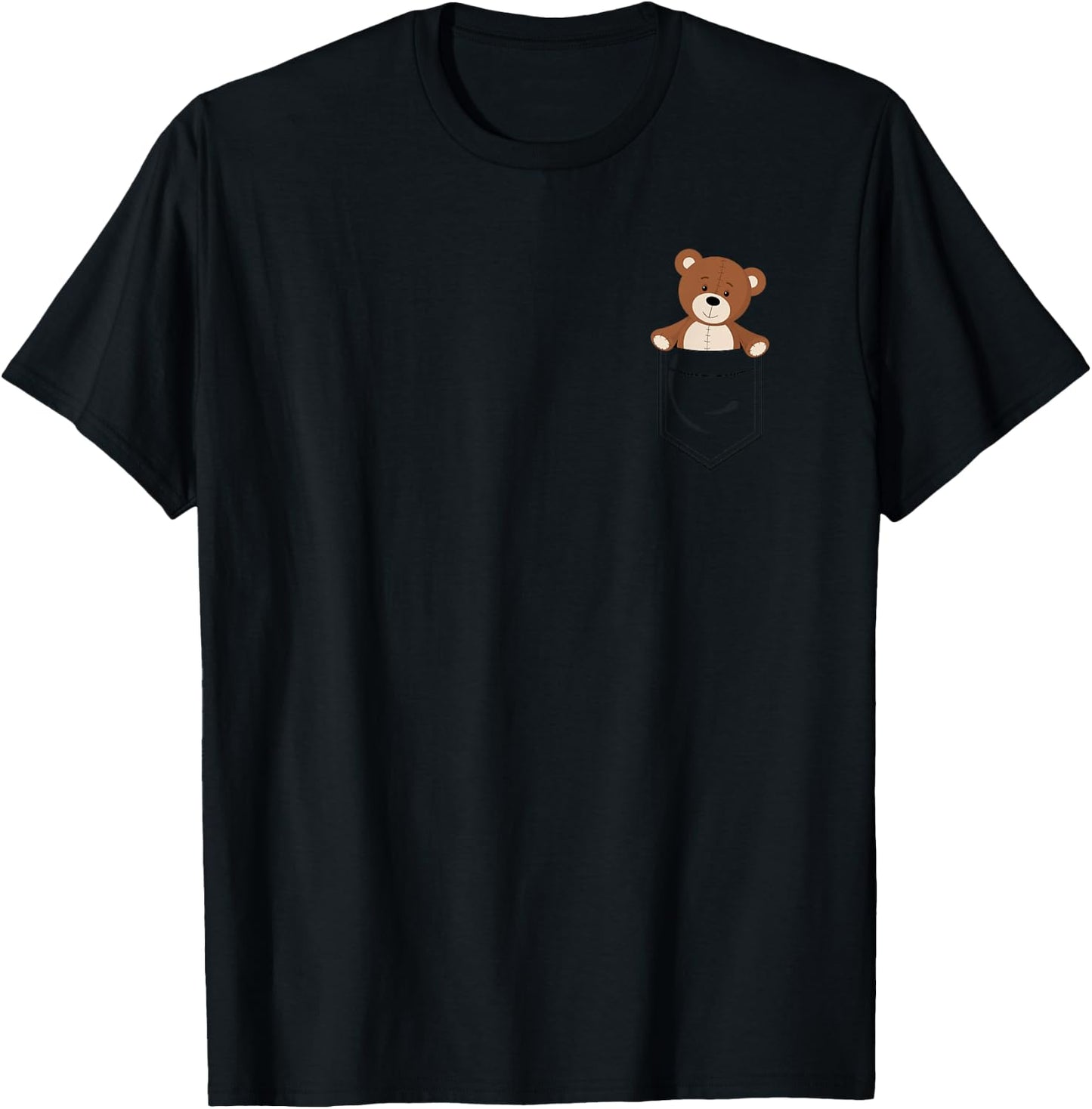 Teddy Bear Shirt | Cute Teddy in Pocket Shirt T-Shirt - T-Shirt | Black