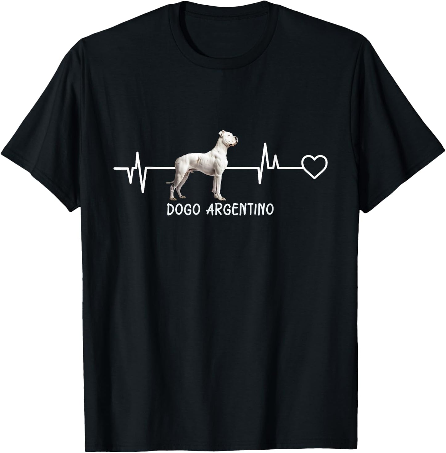 Dogo Argentino Heartbeat T-Shirt - T-Shirt | Black