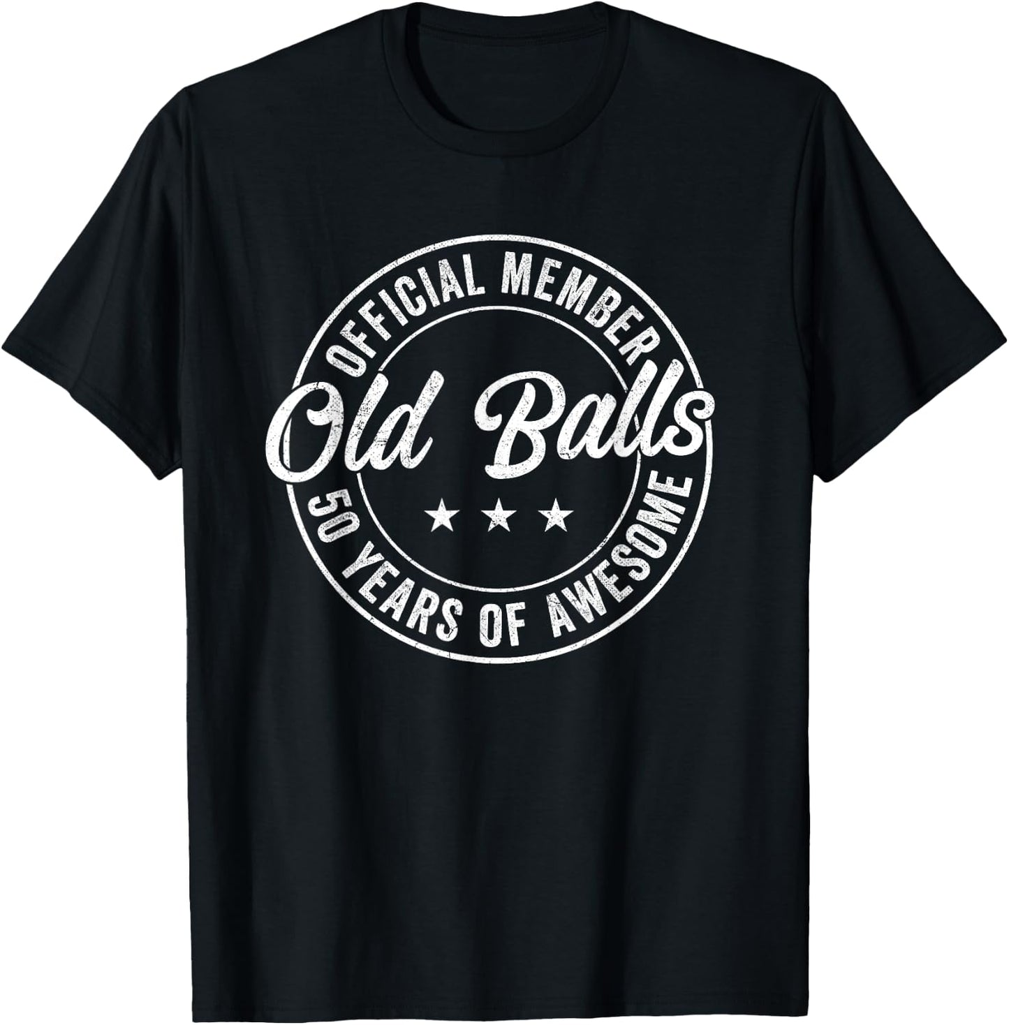 Vintage 50th Birthday Old Balls Club 1974 50 Years T-Shirt - T-Shirt | Black