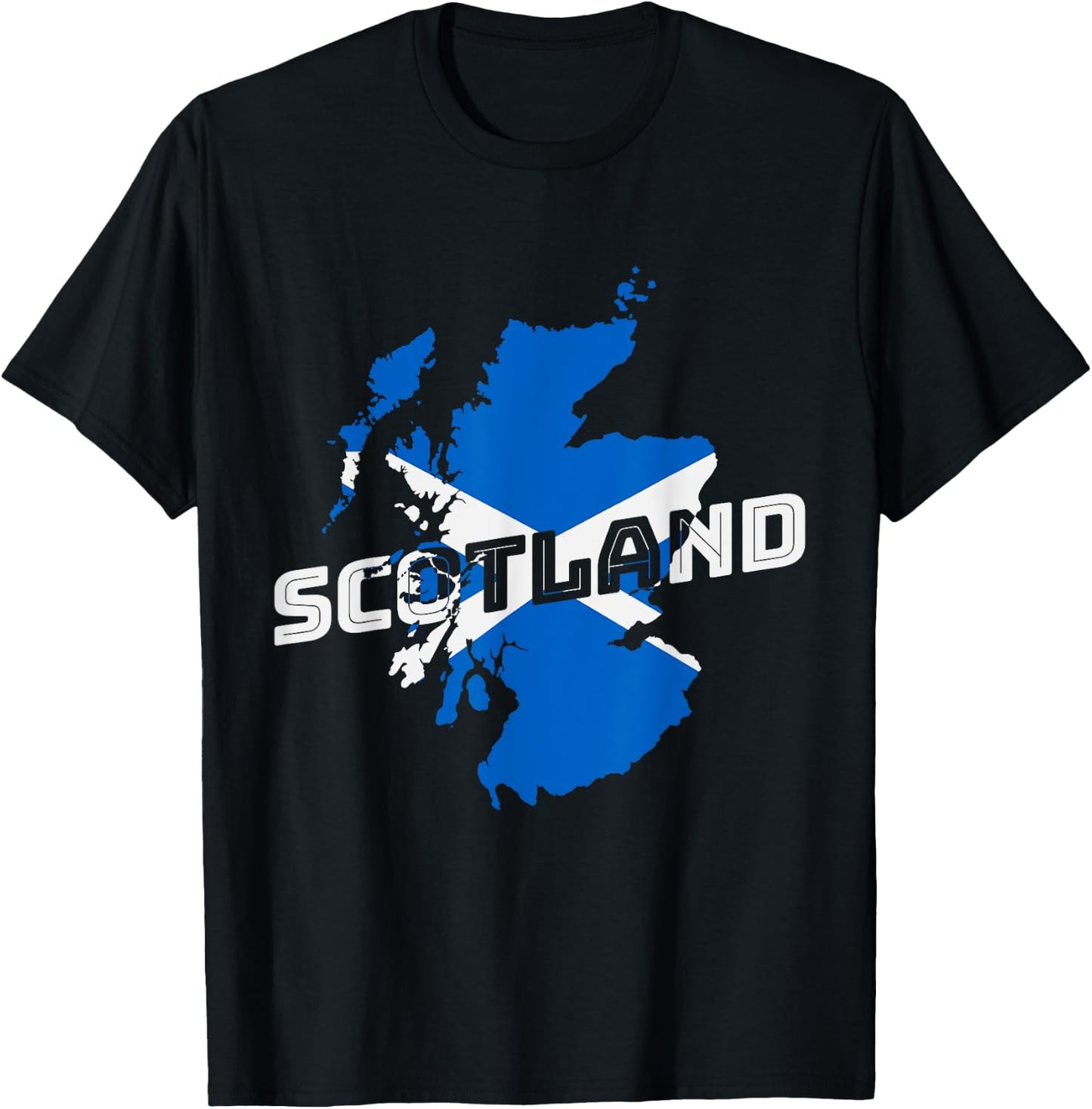 Scottish Map and Flag Souvenir Scotland Pride Scottish Gift T-Shirt - T-Shirt | Black