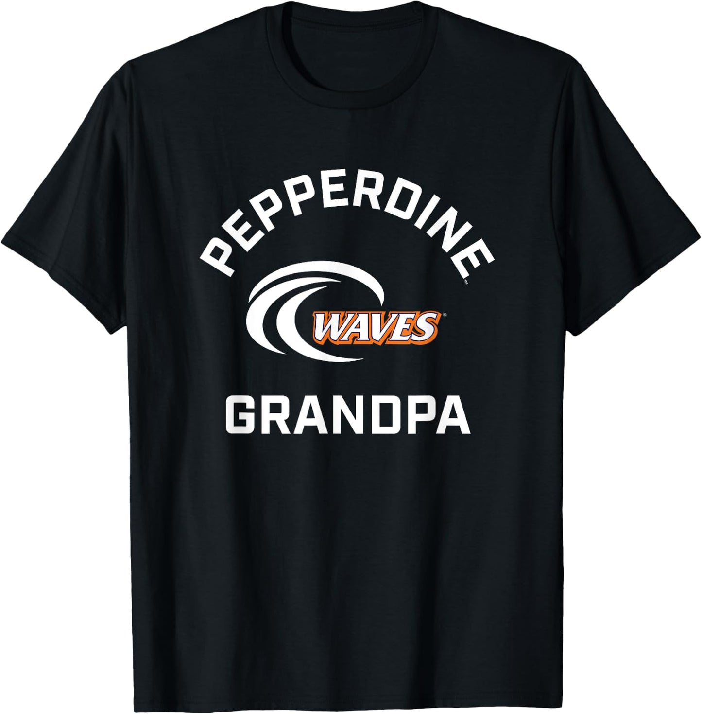 Pepperdine University Waves Arched Grandpa T-Shirt - T-Shirt | Black