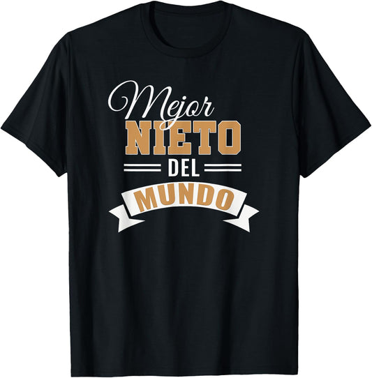 Mejor Nieto Del Mundo Spanish Grandson T-Shirt - T-Shirt | Black