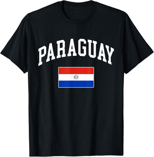 Paraguay Paraguayan Flag Retro Vintage Classic Graphic T-Shirt - T-Shirt | Black