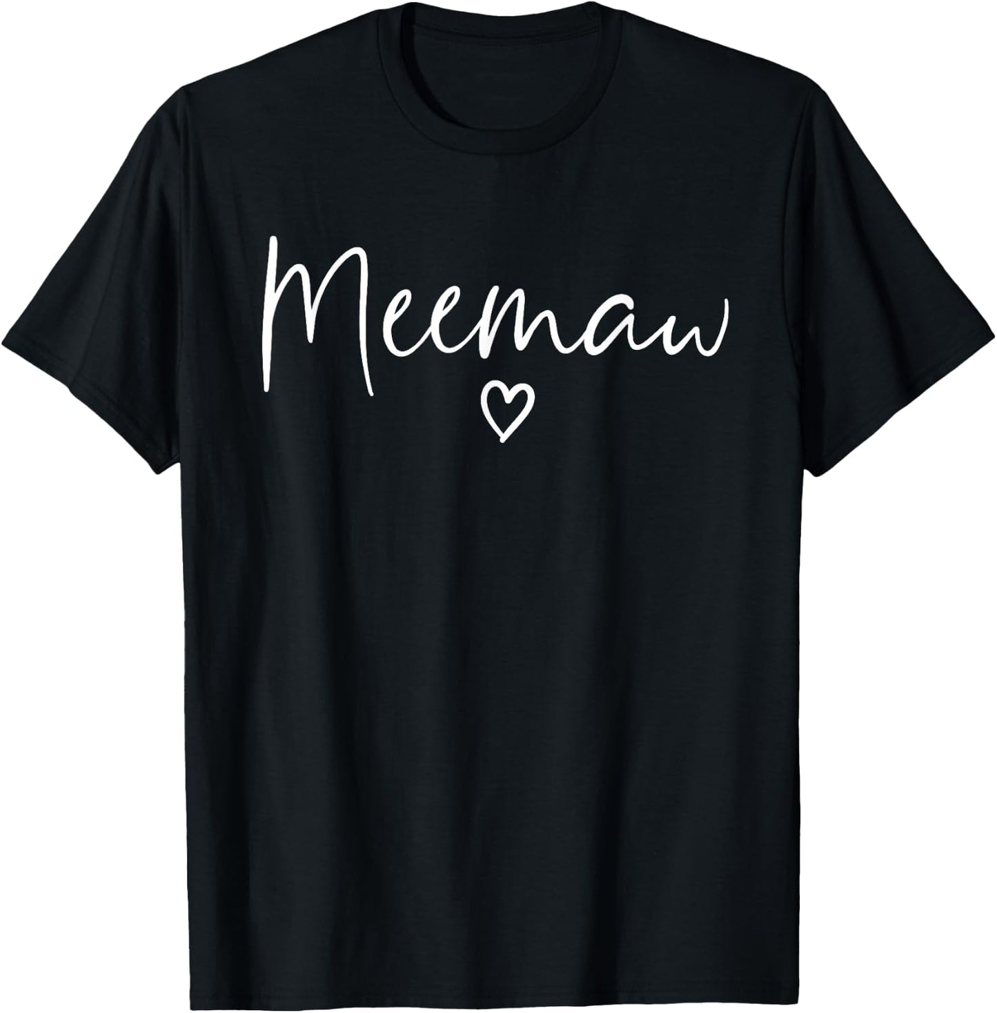Meemaw Gifts Grandma Heart Mother's Day Meemaw T-Shirt - T-Shirt | Black