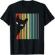 Black Cat Retro Color Cat Lover Design Cat Owner T-Shirt - T-Shirt | Black