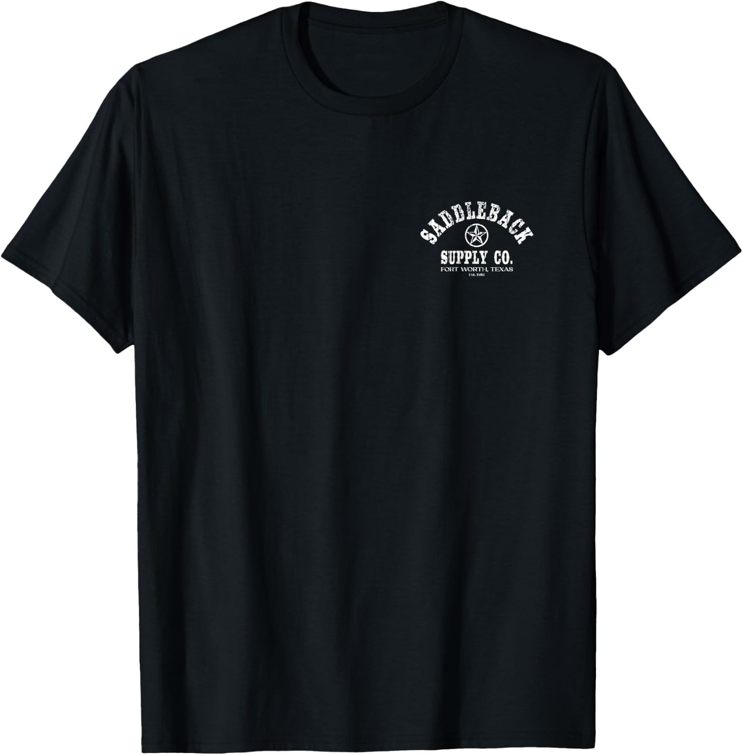 Saddleback Texas Lone Star White Logo Lightweight, Graphic T-Shirt - T-Shirt | Black