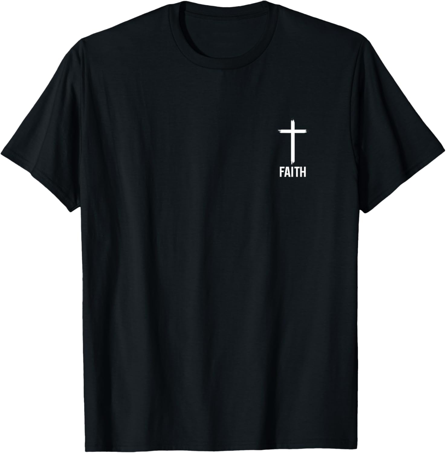 Faith Small Cross Christian Minimalist Religious for Family T-Shirt - T-Shirt | Black
