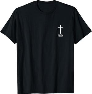 Faith Small Cross Christian Minimalist Religious for Family T-Shirt - T-Shirt | Black