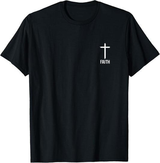 Faith Small Cross Christian Minimalist Religious for Family T-Shirt - T-Shirt | Black