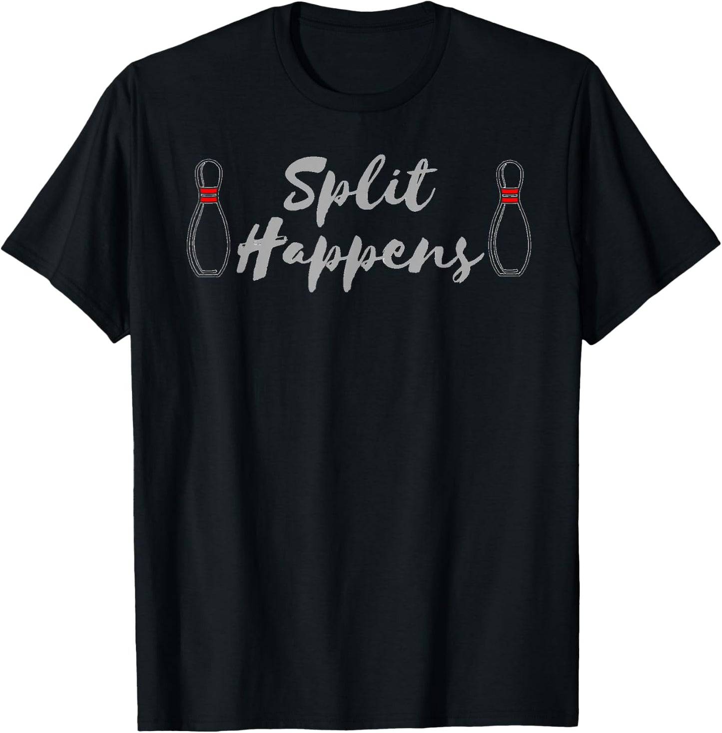 Split Happens Bowling Shirt T-Shirt - T-Shirt | Black