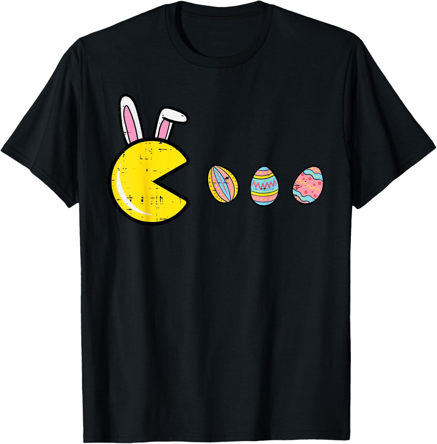 Video Game Eating Easter Eggs Retro Gamer Men Boys Kids Teen T-Shirt - T-Shirt | Black