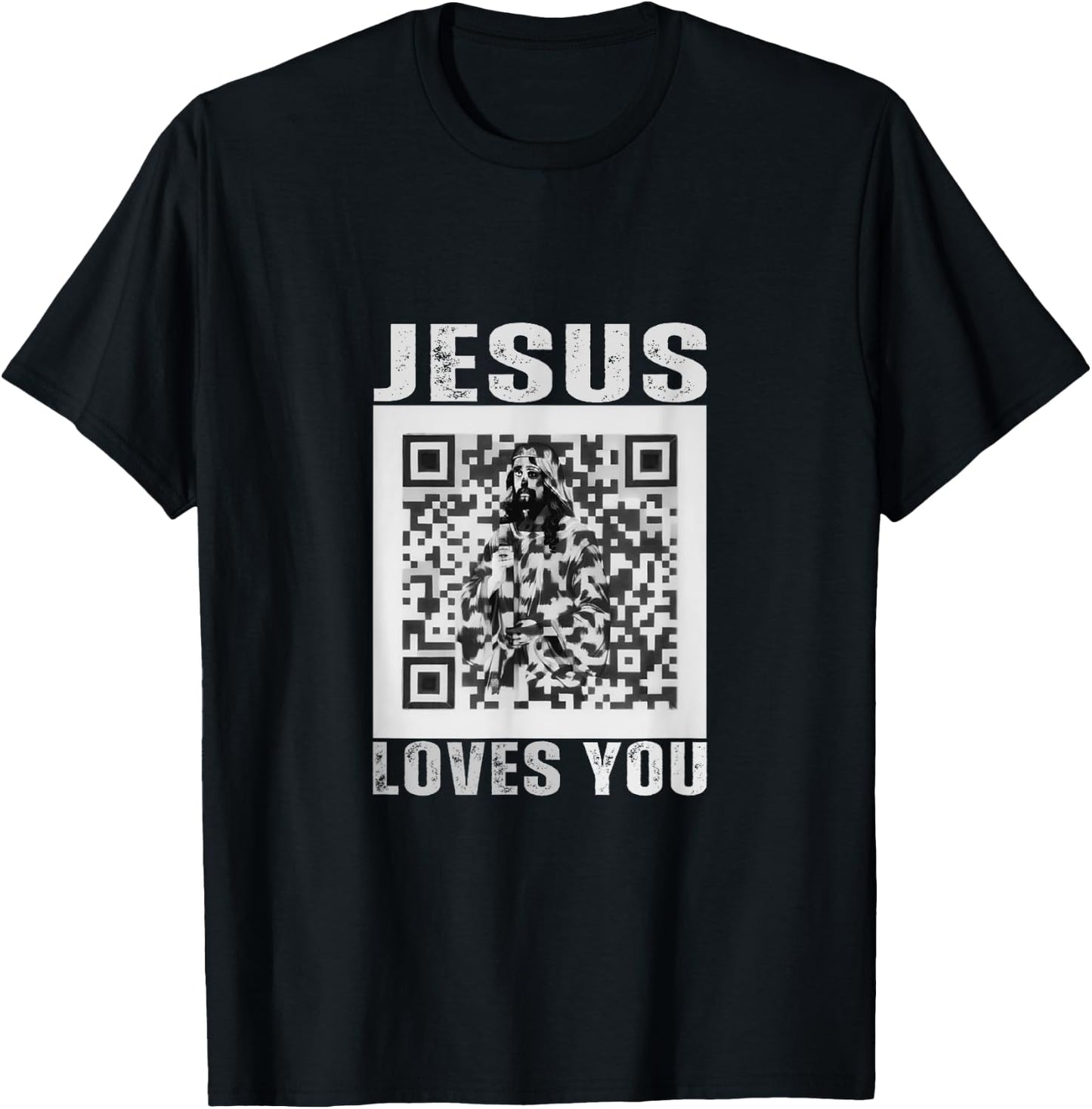 Jesus Loves You Funny Rick Roll Meme Sarcastic Humor Joke T-Shirt - T-Shirt | Black