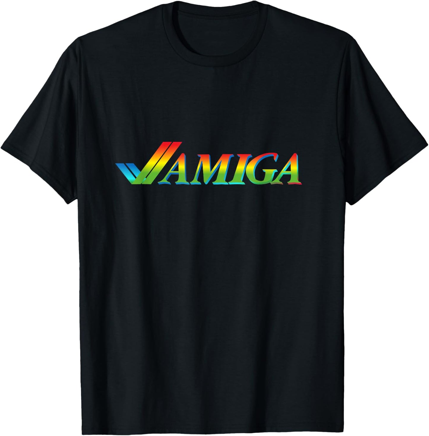 Amiga Tick Rainbow Retro Computer T-Shirt - T-Shirt | Black