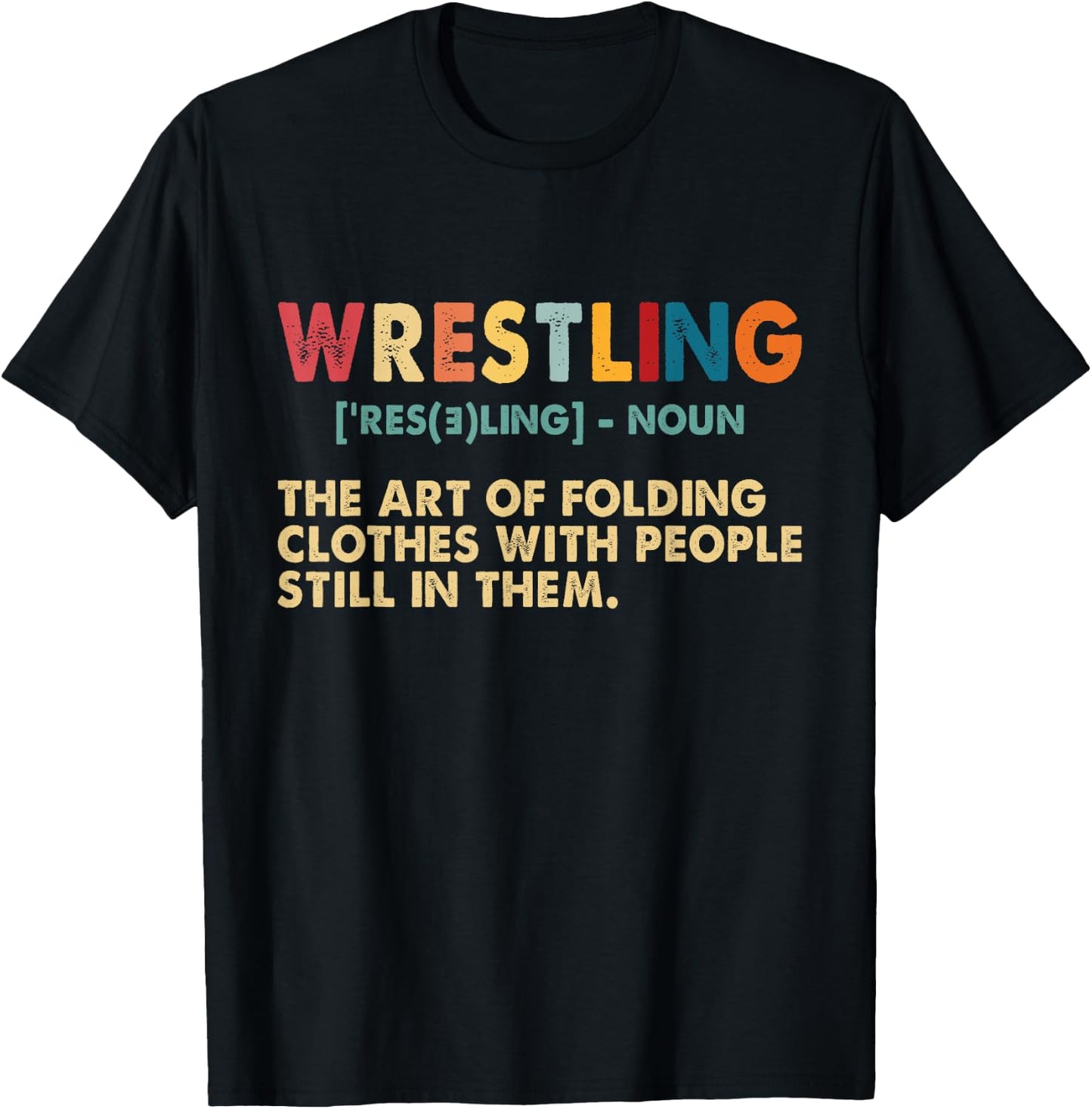 Funny Wrestling Definition Art Women Kids Wrestler T-Shirt - T-Shirt | Black