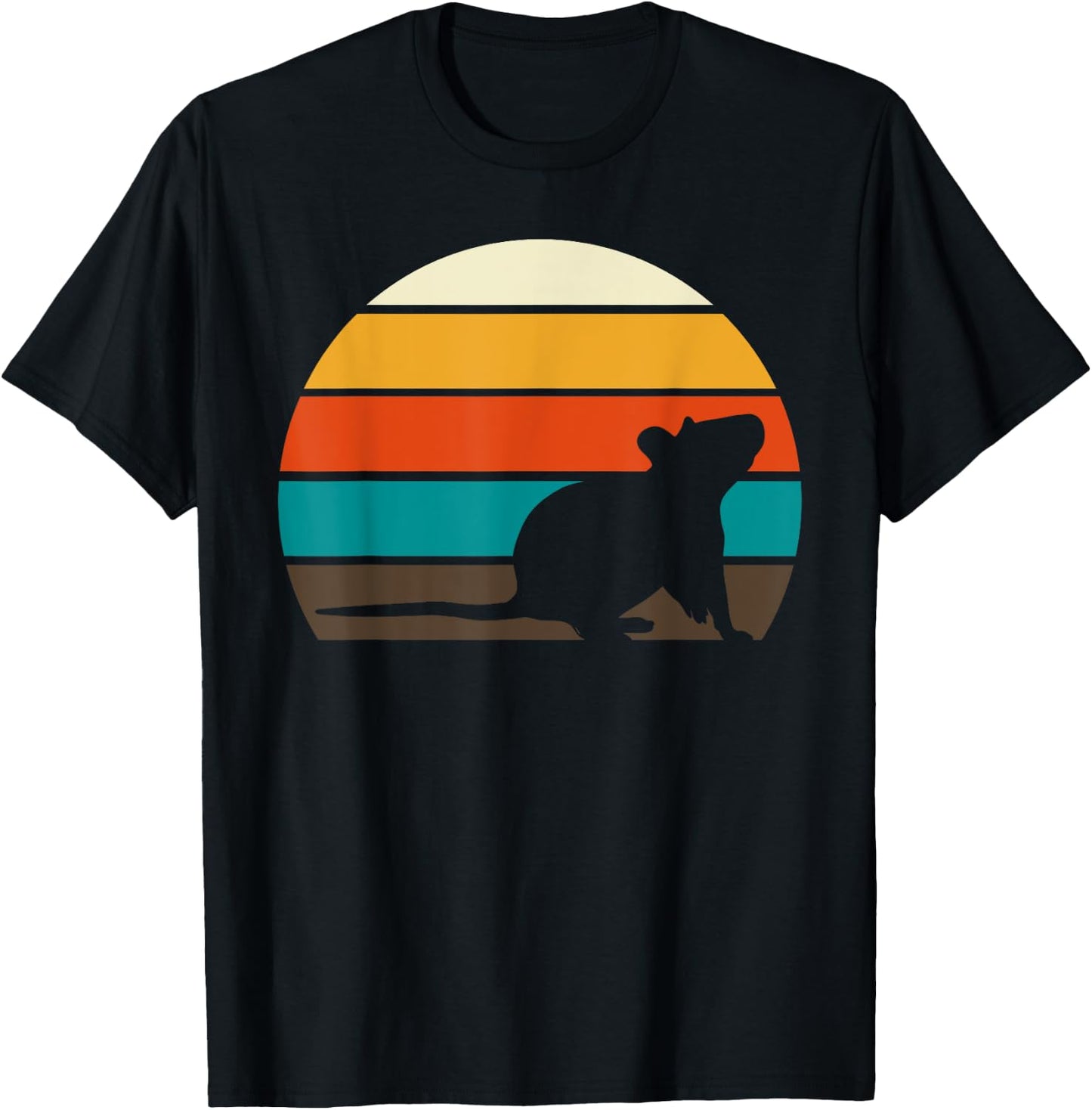 Retro Rat Rodents Vintage Sunset Graphic T-Shirt - T-Shirt | Black
