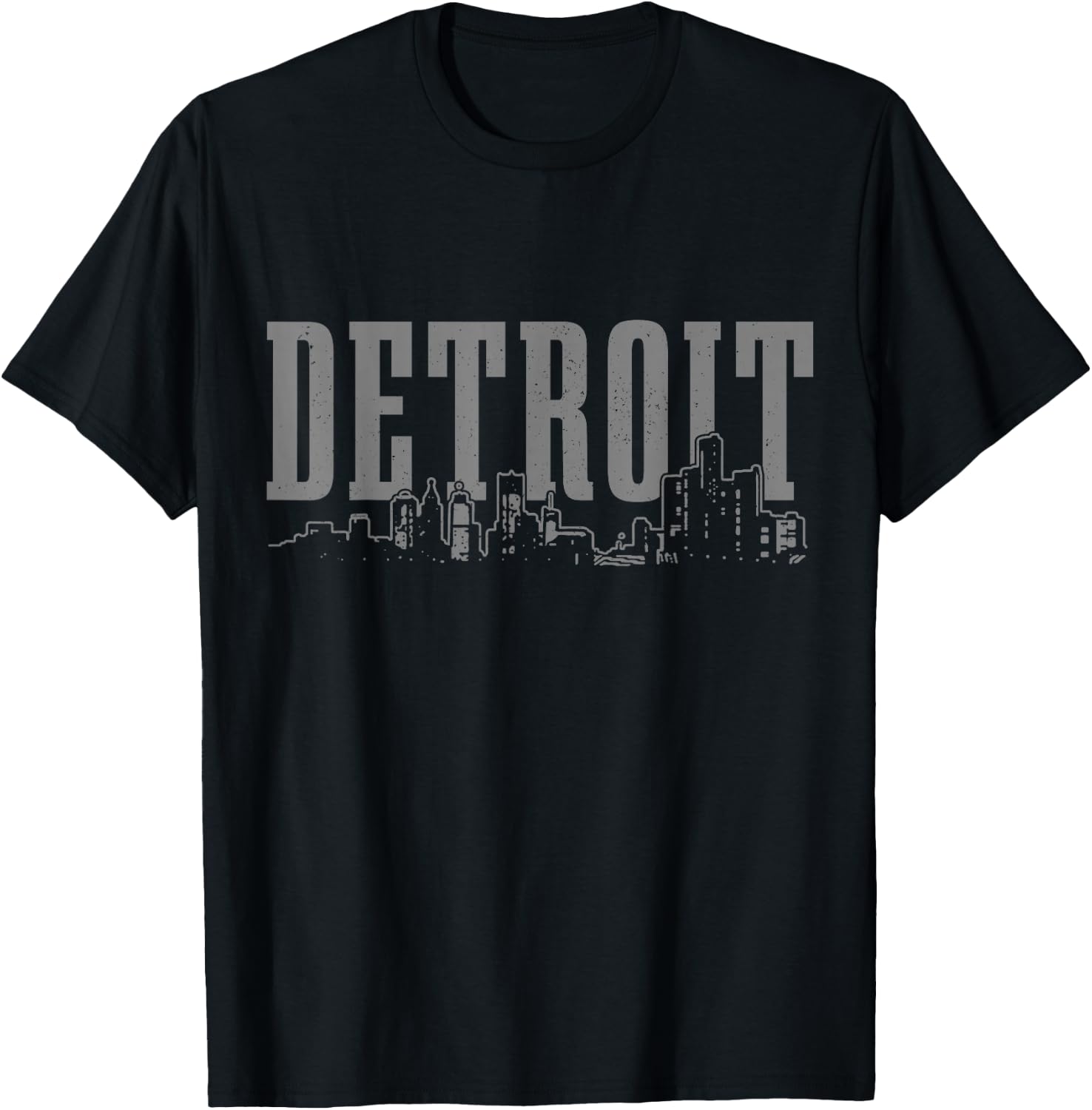 Detroit Skyline Pride Vintage Detroit Michigan T-Shirt - T-Shirt | Black