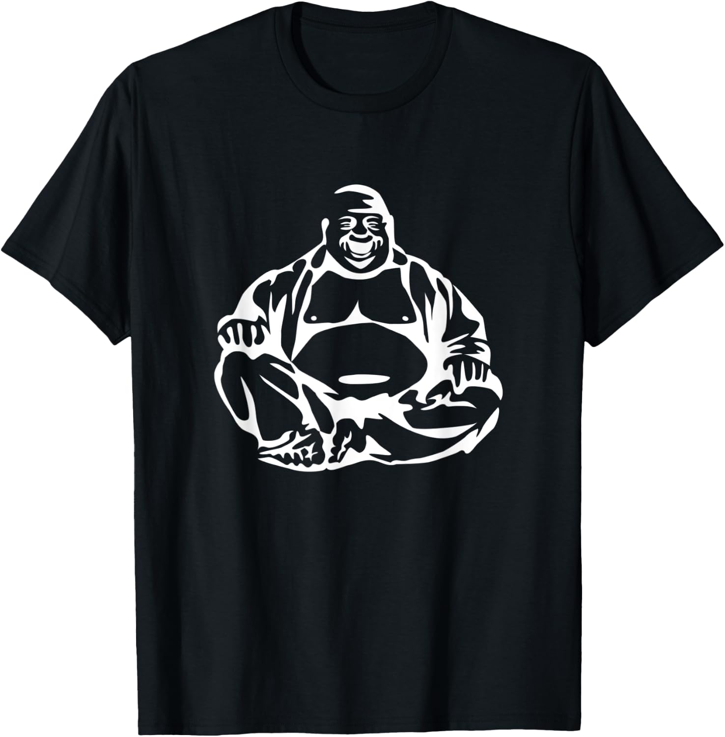 "Fat Laughing Budai" Buddha T-Shirt - T-Shirt | Black