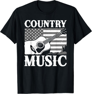 Cool Country Music Art Women Classic Country Music T-Shirt - T-Shirt | Black