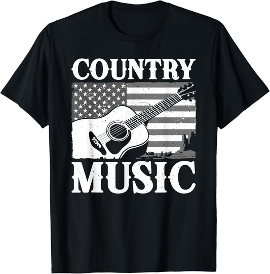 Cool Country Music Art Women Classic Country Music T-Shirt - T-Shirt | Black