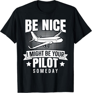 Funny Pilot Design Women Aviation Airplane Pilot T-Shirt - T-Shirt | Black