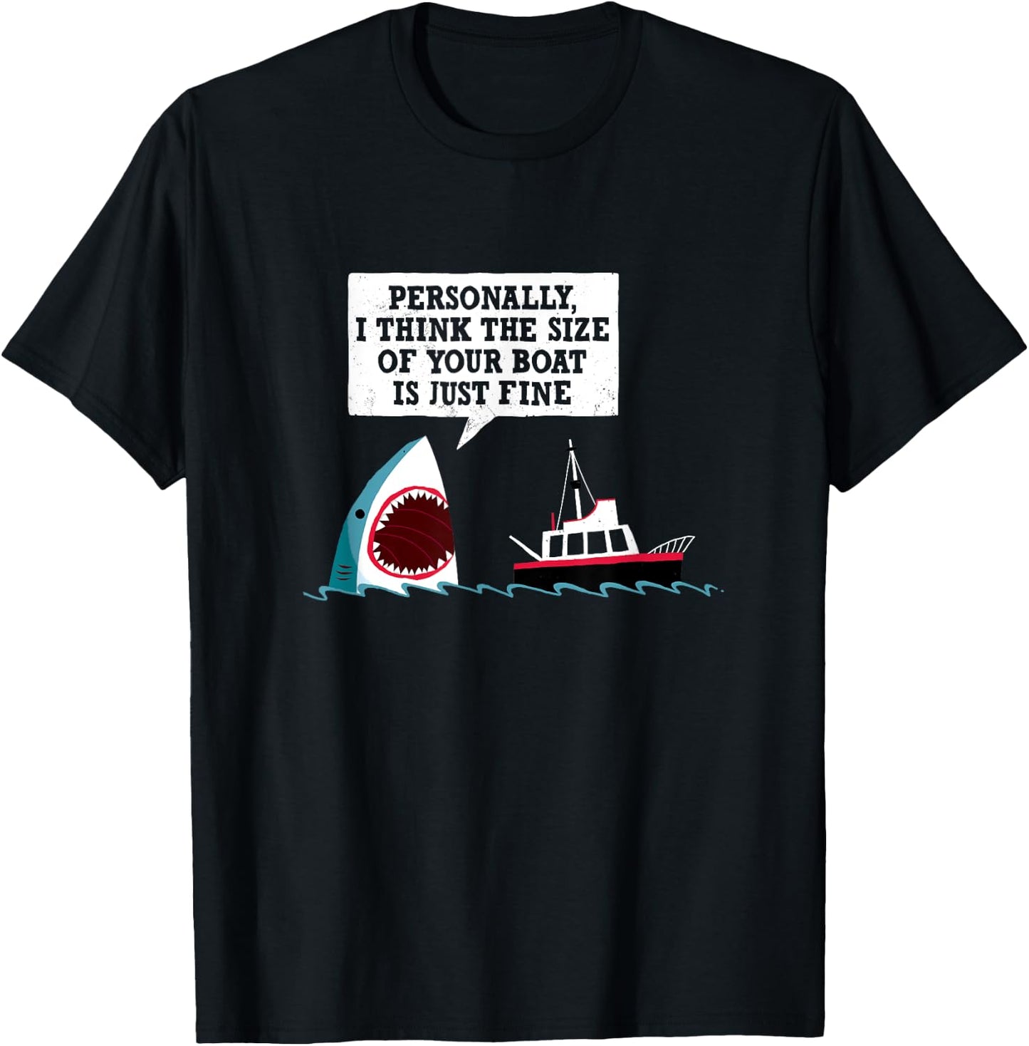Funny Shark Movie - Polite Shark - Official DinoMike Design T-Shirt - T-Shirt | Black