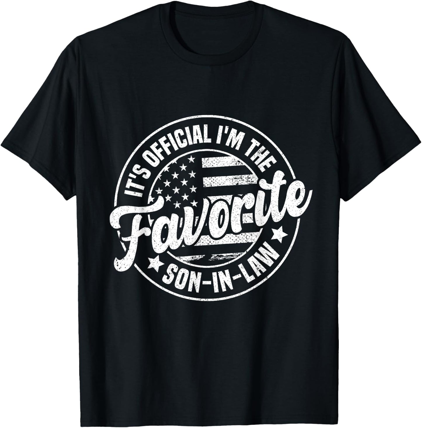 It's Official I'm The Favorite Son-In-Law Funny Vintage T-Shirt - T-Shirt | Black