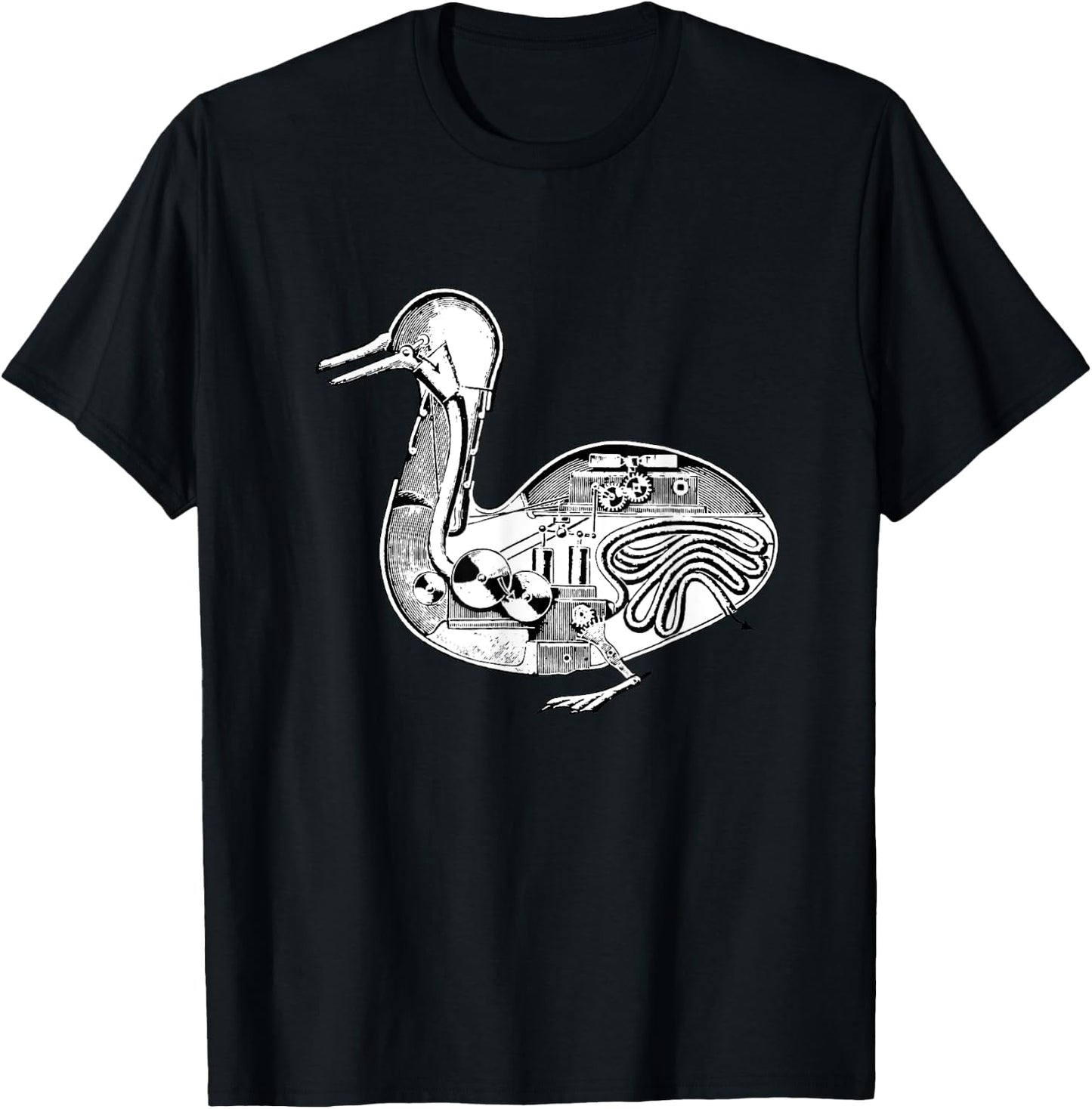 Digesting Duck Automaton Blueprint Vaucanson Robot Nerd T-Shirt - T-Shirt | Black