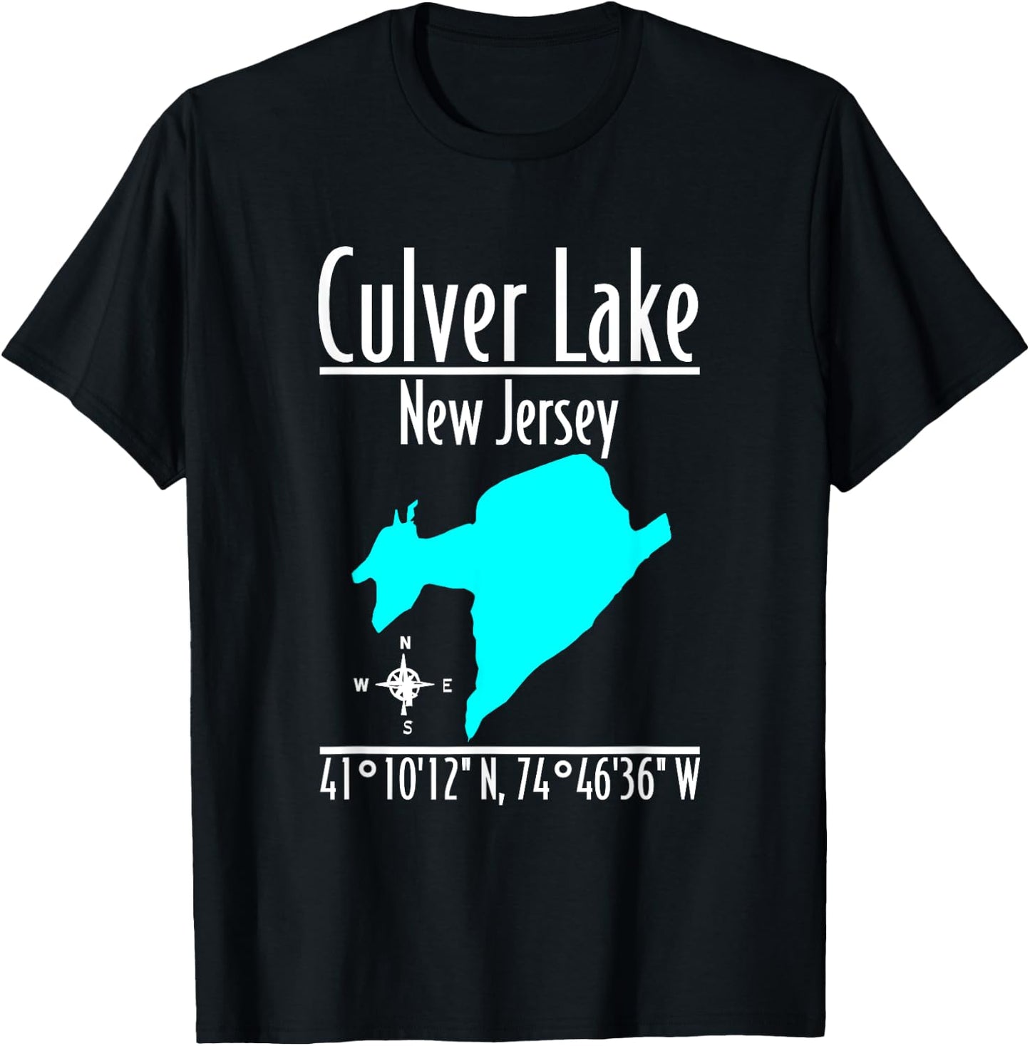 Modern Culver Lake - New Jersey T-Shirt - T-Shirt | Black