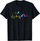 Retro Camping Heartbeat Nature Camper Hiking Hiker Outdoor T-Shirt - T-Shirt | Black