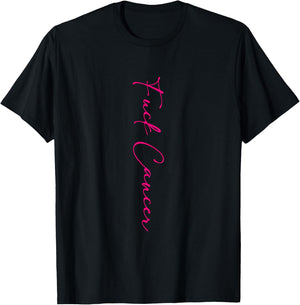 Fuck Cancer Retro Groovy Breast Cancer Awareness T-Shirt - T-Shirt | Black