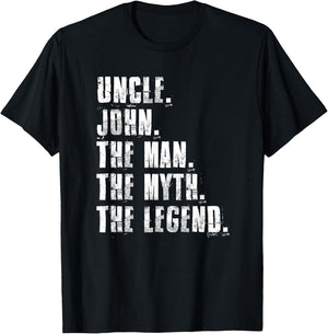 Uncle John The Man The Myth The Legend Proud Family T-Shirt - T-Shirt | Black