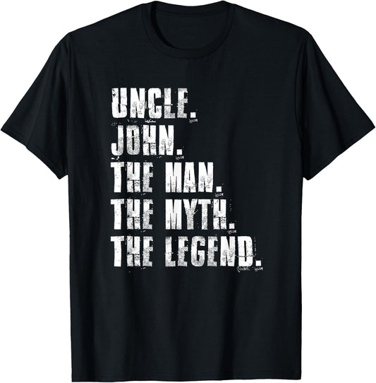 Uncle John The Man The Myth The Legend Proud Family T-Shirt - T-Shirt | Black