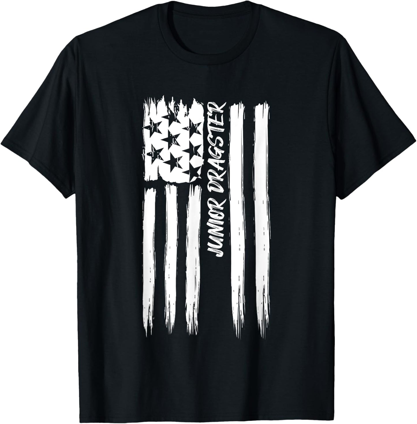 Junior Dragster Flag Racing Patriotic USA American Car Race T-Shirt - T-Shirt | Black