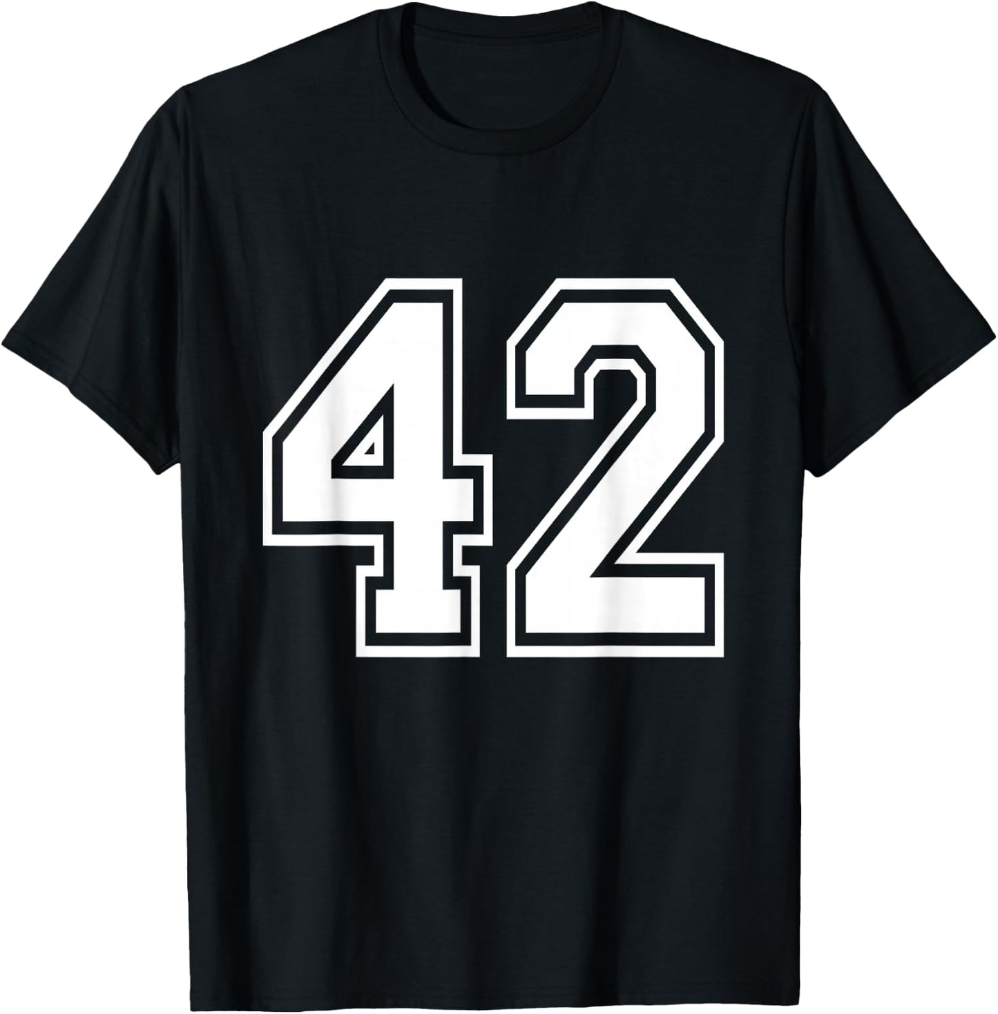 Number 42 Varsity Sports Team Jersey 42nd Birthday 42 Years T-Shirt - T-Shirt | Black