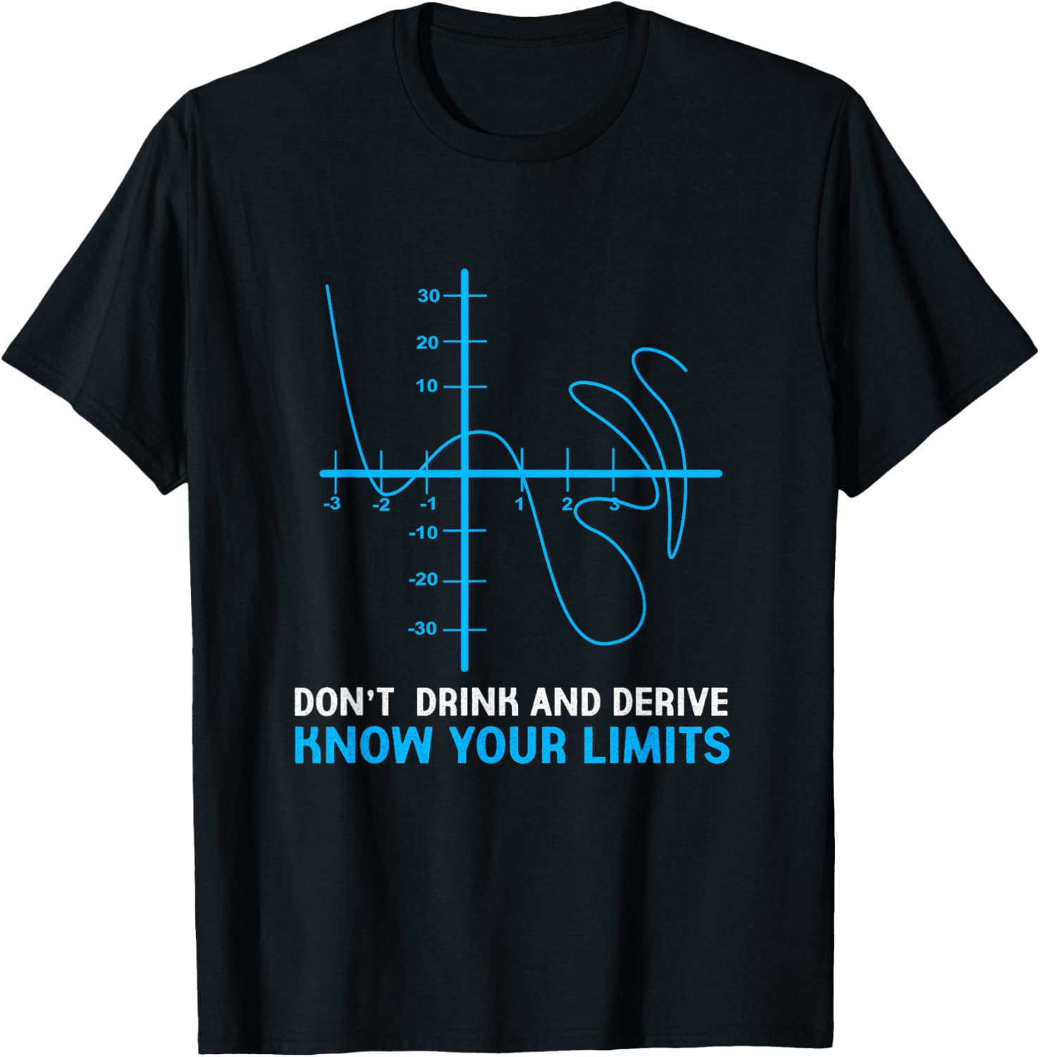 Dont Drink And Derive Know Your Limits Funny Calculus T-Shirt - T-Shirt | Black