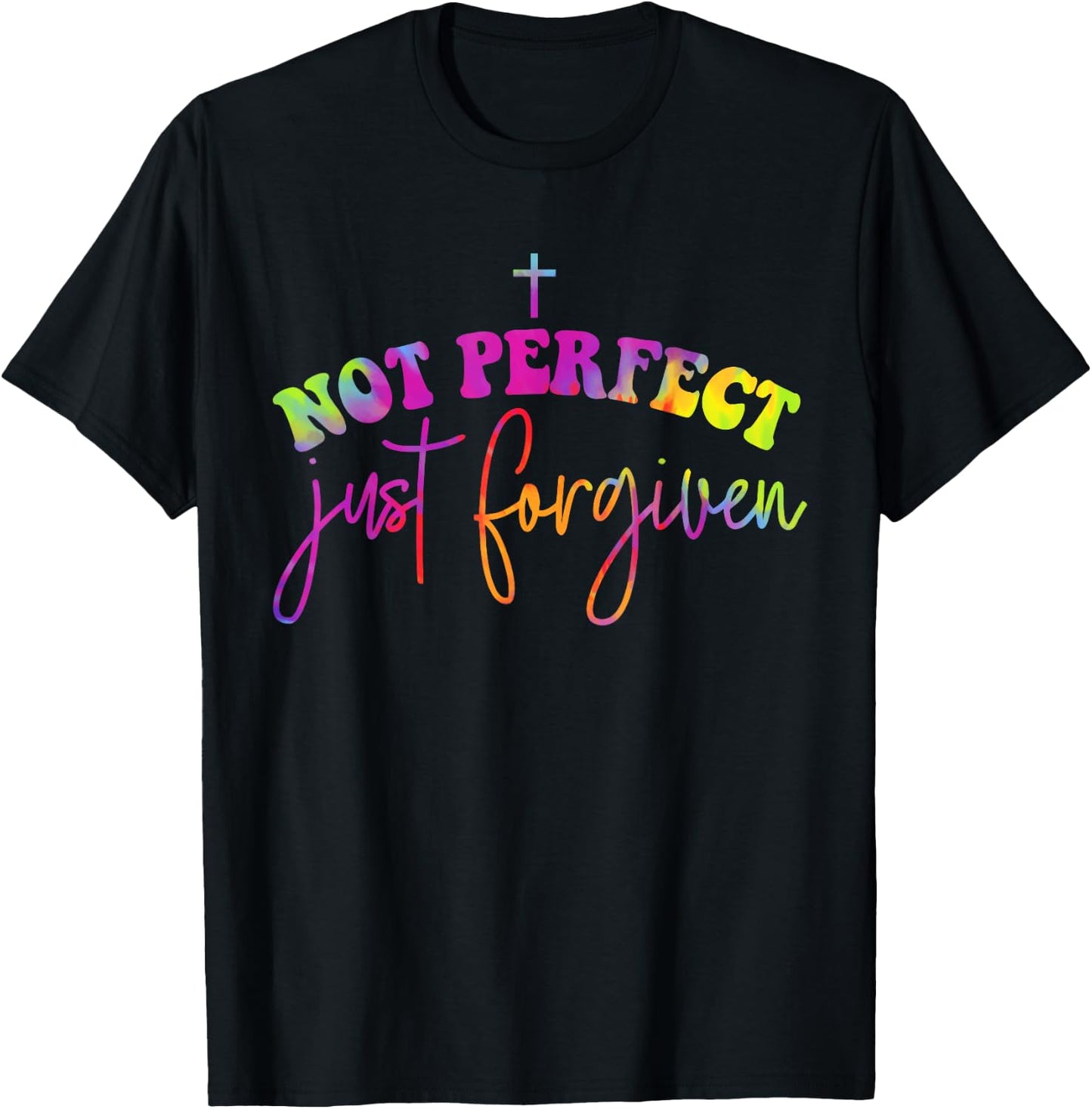 Not Perfect Just Forgiven Christian God Jesus Hippie T-Shirt - T-Shirt | Black