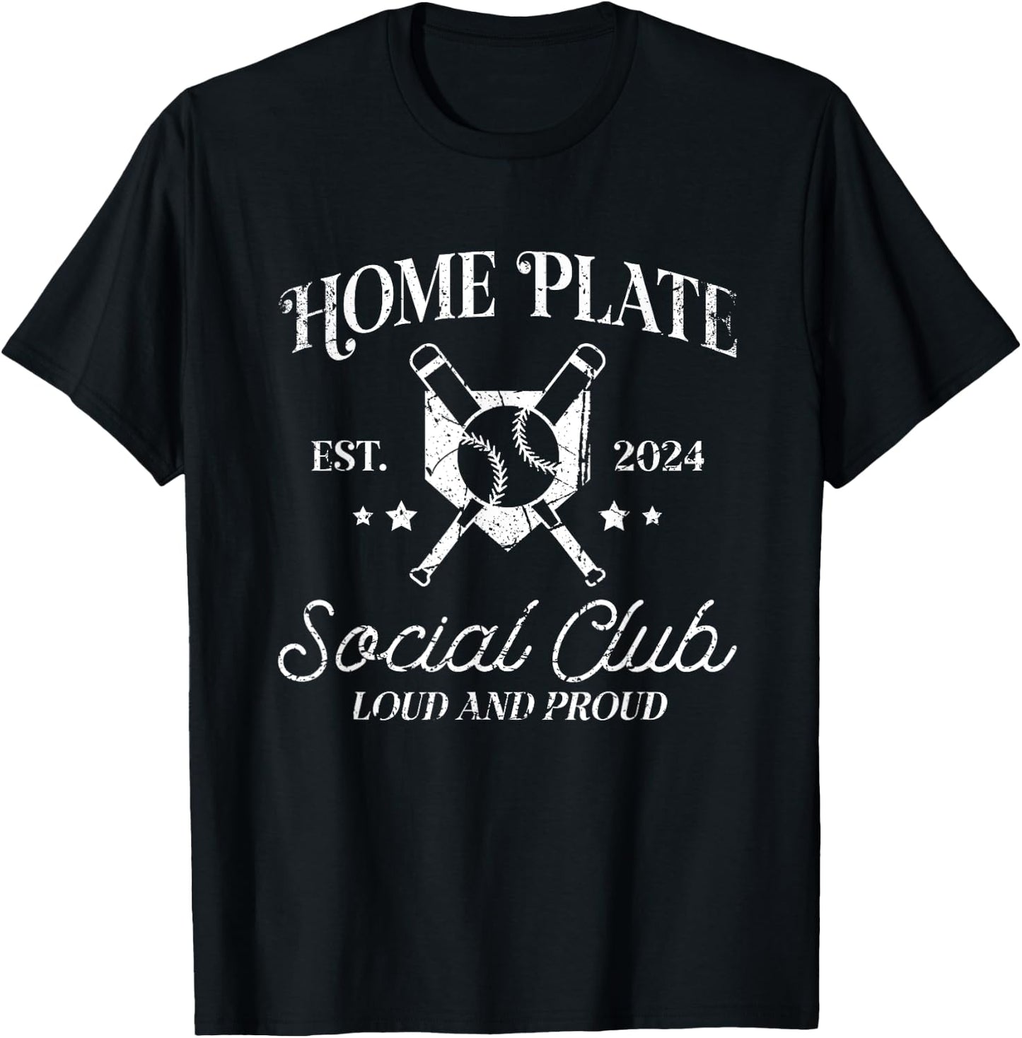 Vintage Baseball Home Plate Social Club T-Shirt - T-Shirt | Black