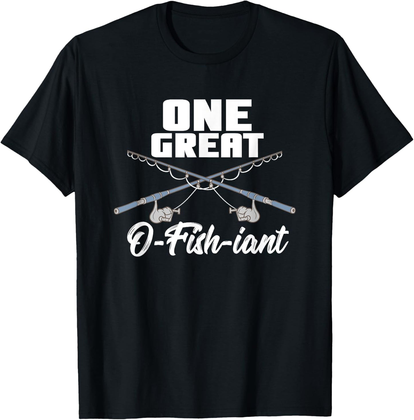 One Great O-Fish-iant Pun Fishing Lover Wedding Officiant T-Shirt - T-Shirt | Black